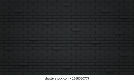 Black brick wall seamless background