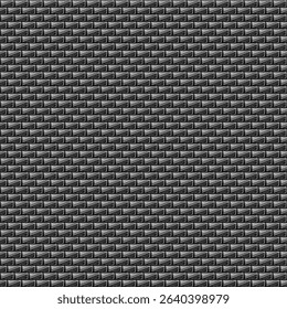 Black brick wall seamless pattern Dark black Geometric grid background Modern dark abstract vector texture