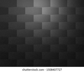 Black brick wall texture background. brickwork background for design wallpaper. Empty background with spotlight effect. Vector illustration. 