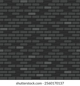 Black brick wall texture background, ideal for use as a backdrop in both interior and exterior design