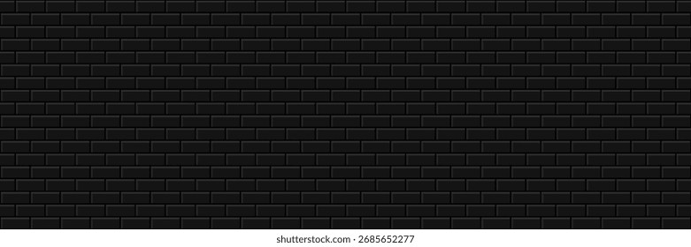 Textura de pared de ladrillo negro, patrón transparente de baldosas de cerámica para decoración de interiores, salpicadura de cocina, baño, panel de plástico. Fondo mínimo Abstractas para el diseño del Viernes Negro, Ilustración vectorial