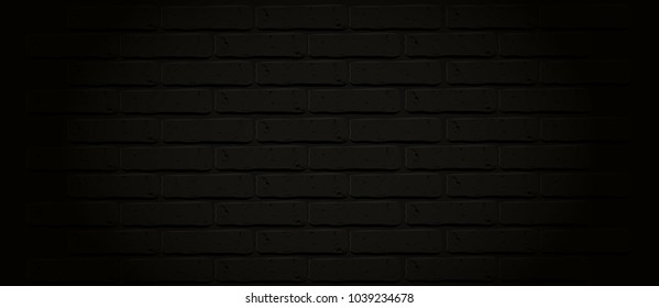 Black brick wall texture. Cracked empty background. Grunge dark wallpaper. Vintage stonewall. Street city. Basic illustration for banners. Isolated rough clean rocks. Backdrop night fog bg
