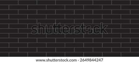 black brick wall texture, seamless cladding pattern for interior decoration, kitchen backsplash, plastic panel, building outdoor design. Abstract minimal background, vector eps 10