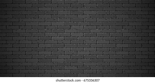Black brick wall texture vector illustration