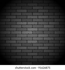 Black brick wall. Vector.