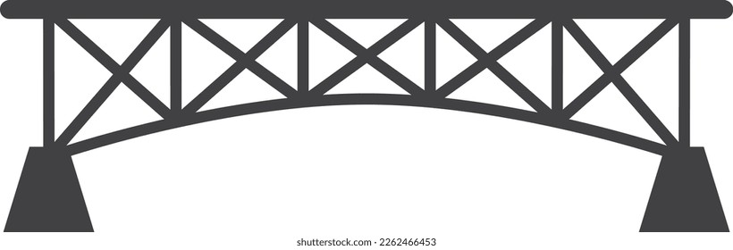 Black bridge shape silhouette. Urban construction icon