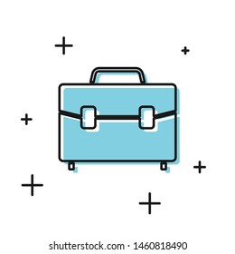 Black Briefcase icon isolated on white background. Business case sign. Business portfolio.  Vector Illustration
