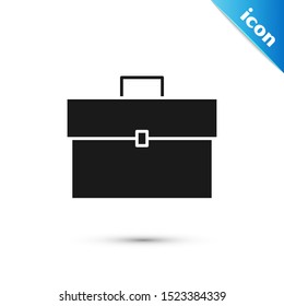 Black Briefcase icon isolated on white background. Business case sign. Business portfolio.  Vector Illustration