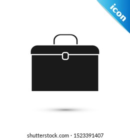 Black Briefcase icon isolated on white background. Business case sign. Business portfolio.  Vector Illustration