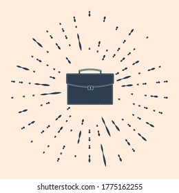 Icono del Maletín Negro aislado en fondo beige. Signo de caso comercial. Cartera de negocios. Resumen de puntos aleatorios de círculo. Ilustración vectorial