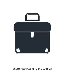 Black Briefcase icon isolated on white background. Business case sign. Business portfolio.  Vector