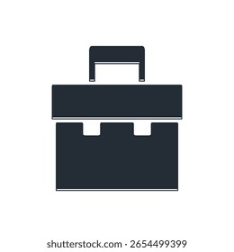 Black Briefcase icon isolated on white background. Business case sign. Business portfolio.  Vector