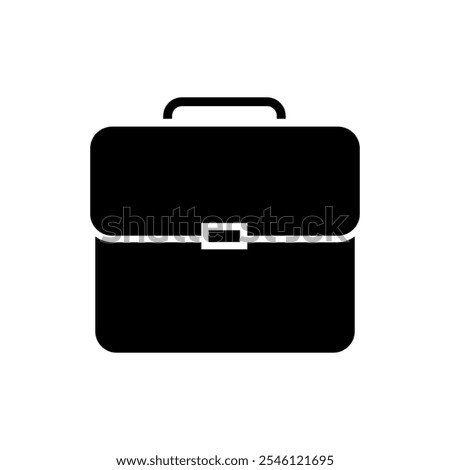Black Briefcase icon isolated on white bacground