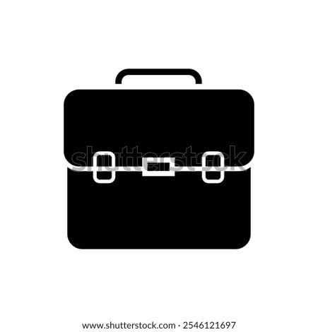 Black Briefcase icon isolated on white bacground