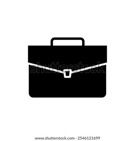 Black Briefcase icon isolated on white bacground