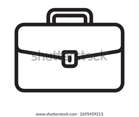 A black briefcase icon, symbolizing business, work, and professional life isolated on white background it represents career, finance, and corporate environment