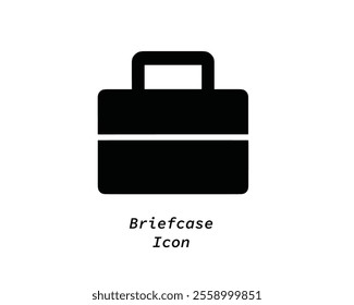 Black Briefcase Icon Vector for Business