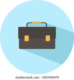 Maletín negro, ilustración, vector sobre fondo blanco.