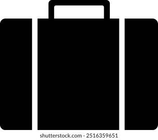 black briefcase isolated on white bag icon office bag
