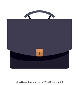 Black briefcase for men isolated vector illustration