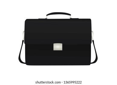 Black briefcase. vector illustration