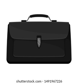 Black briefcase. Vector illustration on a white background.