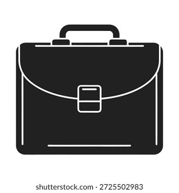 Schwarze Aktentasche mit weißem Umriss und Griff Gepäck Business Travel de