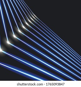 Black bright lines on dark background in modern style on light background. Luxury template design. Glowing illustration. Modern shape concept