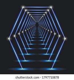 Black bright lines on dark background in modern style on light background. Luxury template design. Glowing illustration. Modern shape concept