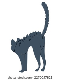 black bristly cat mascot character