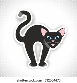 Black bristly cat, vector graphic