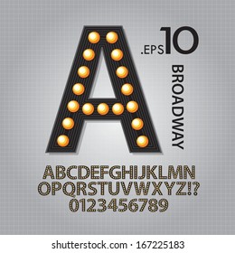 Black Broadway Alphabet and Numbers Vector