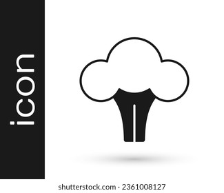 Black Broccoli icon isolated on white background.  Vector