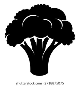 Icono de Vector de brócoli negro silueta de vegetales saludables signo de alimentos orgánicos