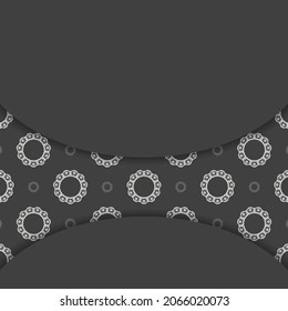 Black brochure with Greek white pattern for your design.