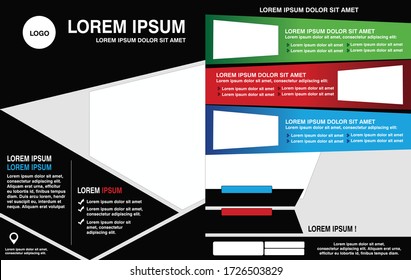 Black brochure layout template simple.