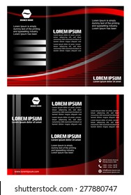Black brochure tri fold template
