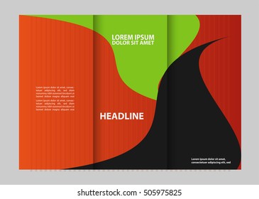 Black brochure tri fold template
