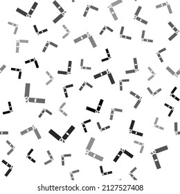 Black Broken cigarette icon isolated seamless pattern on white background. Tobacco sign. Smoking symbol.  Vector