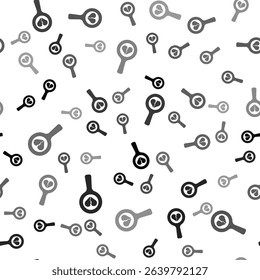 Black Broken heart or divorce icon isolated seamless pattern on white background. Love symbol. Valentines day.  Vector