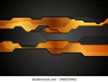 Black and bronze tech geometric abstract vector background