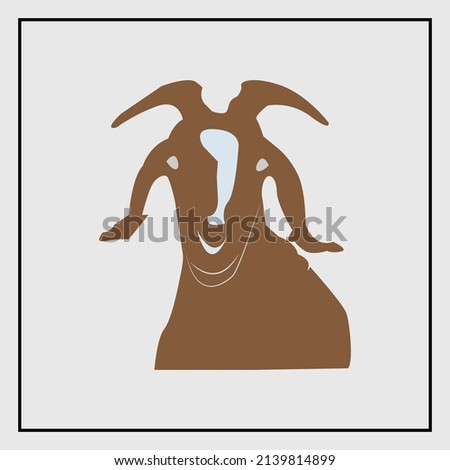 Black and Broun goat vector design