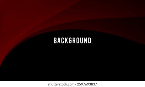Black and brown abstract background with geometric pattern and gradient shades, dynamic curve shapes	