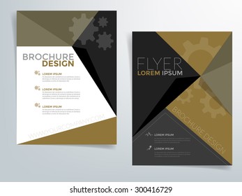Black and brown brochure template flyer vector background design with space for text and message brochure artwork design in A4 size