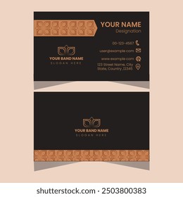 Black with Brown color  Creative Business card Template