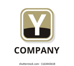 black and brown color glasses square box button web logo graphic design with modern clean style for any professional company with initial type letter y on it