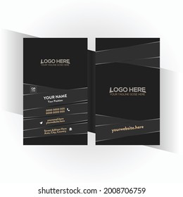 black and brown colored vector business card design for any company use