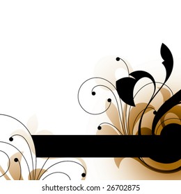 black and brown decorative elements on a white background