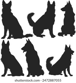 A black and brown German Shepherd Dog is standing vector illustration