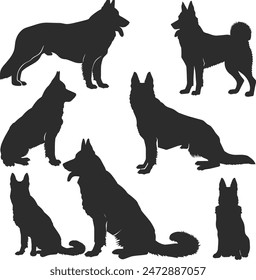 A black and brown German Shepherd Dog is standing vector illustration